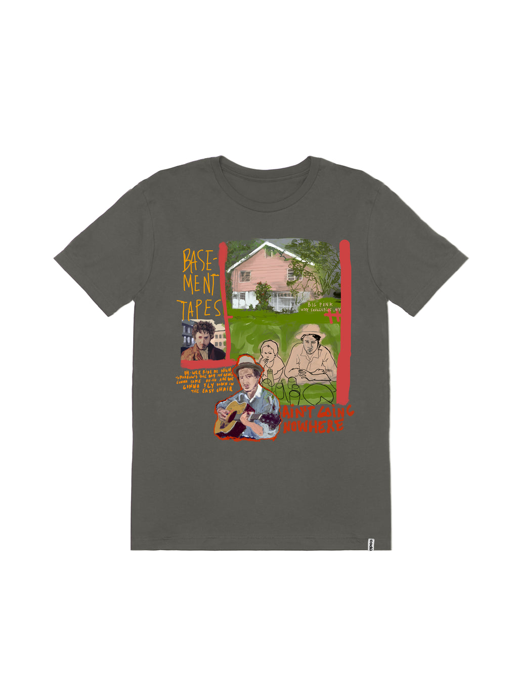 Polera color Army BIG PINK de arte de Sergio Coddou. Vista frontal en Classic Fit.